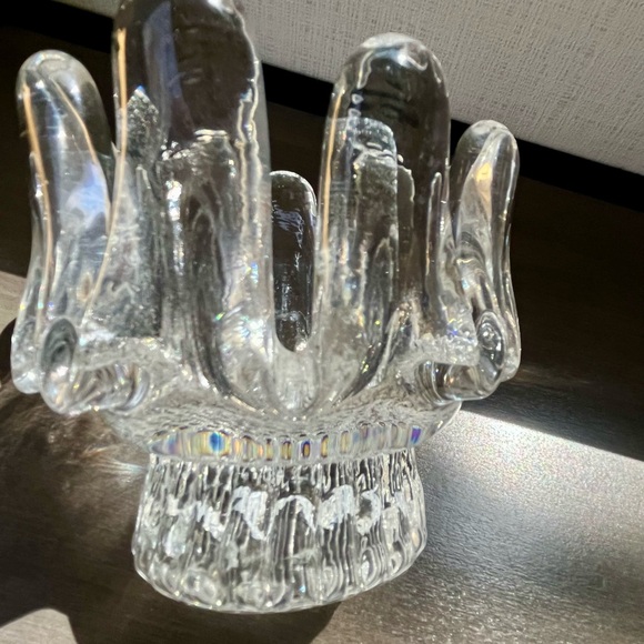 Pair of beautiful vintage Scandinavian crystal candle holders - Picture 2 of 4